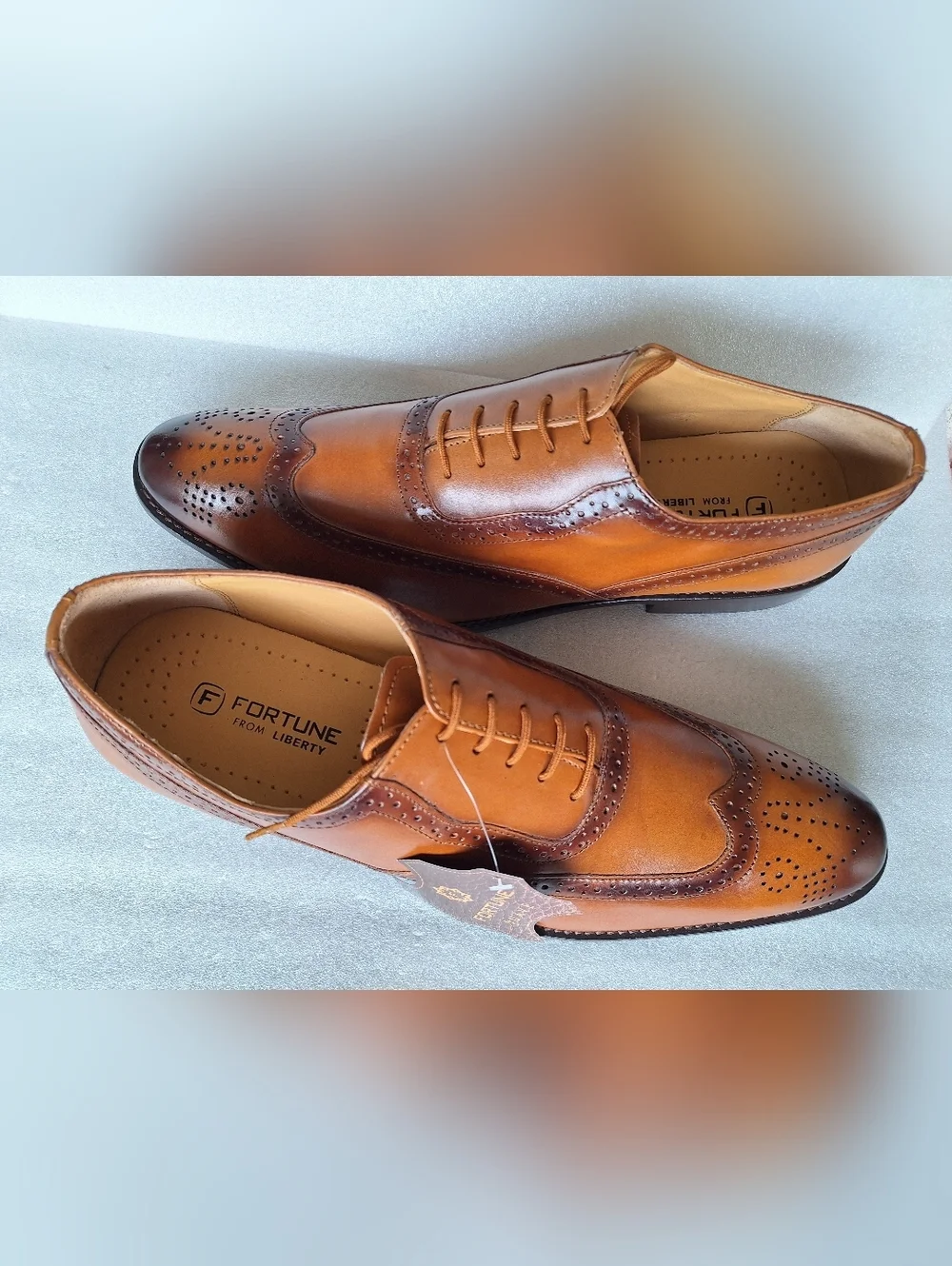 👞 NWT Liberty Fortune Men's Leather Wingtip Brogues Sz 13 👞